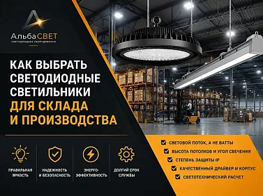 Светодиодные светильники ТМ FAN для освещения складов, производственных цехов, ангаров и логистических комплексов